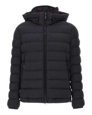 Peuterey Quilted Down Jacket With Hood And Zippered Pockets - Black