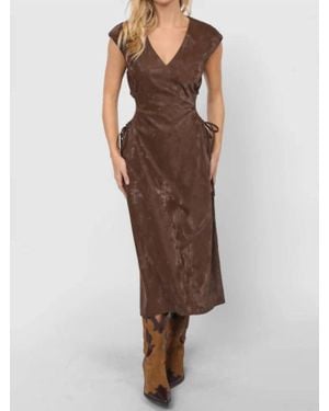 Sadie & Sage New Chapter Vegan Leather Cutout Dress - Brown