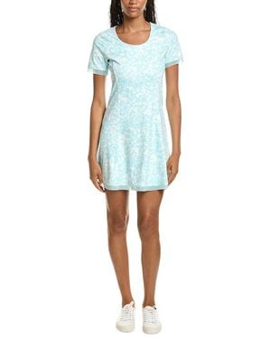 Stella Parker Scoop Neck Mesh Detail Dress - Blue