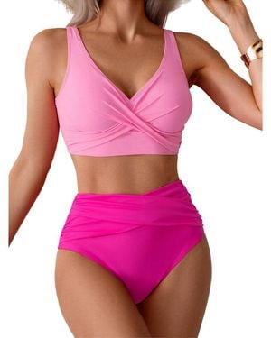 Amanda Royal 2Pc Bra & Swim Bottom Set - Pink