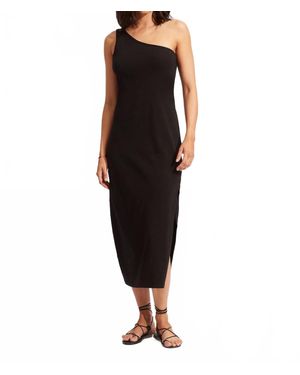Seafolly Jersey Knit One Shoulder Midi Dress - Black