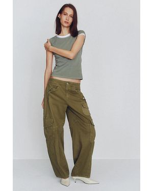 Pilcro Aero Wide-Leg Cargo Pants - Green