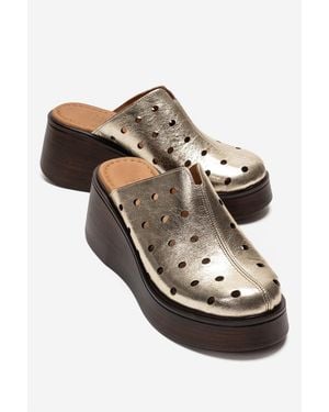 Forever & Always Shoes Nives Leather Wedge Sandal - Brown