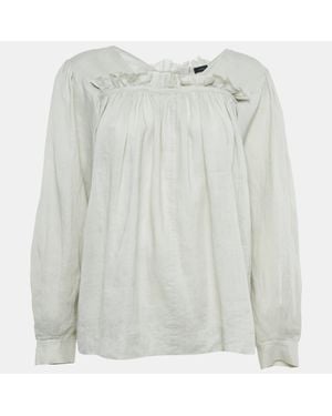 JOSEPH Ramie Pleated Blouse - Gray