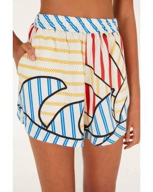 FARM Rio Lightweight High Rise Shorts - Blue