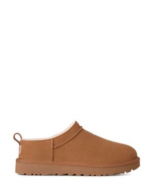 UGG Low-Profile Leather Boots With Slip-On Design - Brown