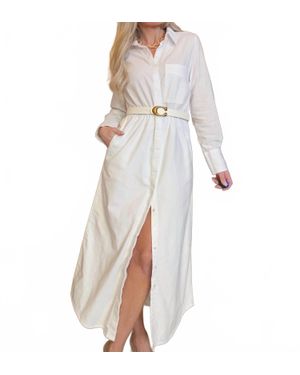 Hancock Fashion Alamo Long Sleeve Maxi Dress - White