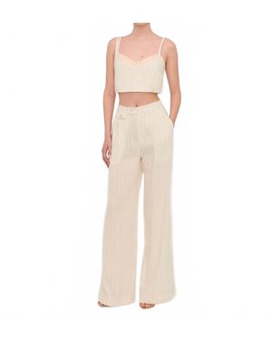 Marissa Webb Palmer High Waist Stripe Trouser Pants - Natural