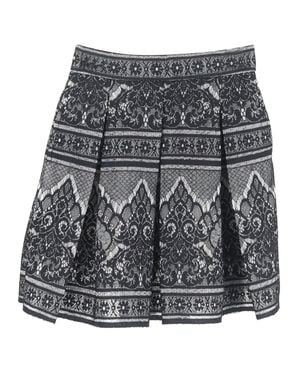 Maje Pleated Lace Detailed Mini Skirt - Gray