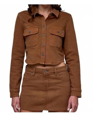 Hidden Jeans Abbey Tapered Button Up Shirt - Brown