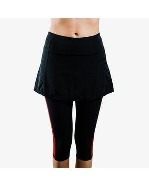 Calypsa Short Sport Skirt With Attached 17" Leggings - Black