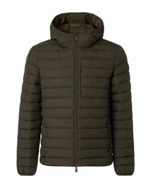 Save The Duck Hooded Padded Jacket With Zippered Side Pockets - Green