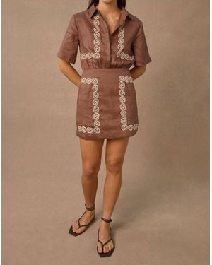 MON RENN Ora Shirt Dress - Brown