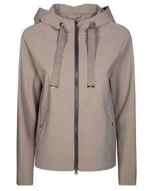 Herno Relaxed-Fit Neoprene Jacket With Zip Front - Brown
