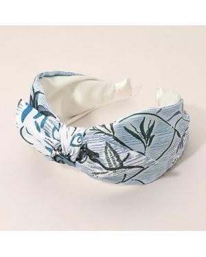 Fashnzfab Floral Printed Knot Headband - Blue