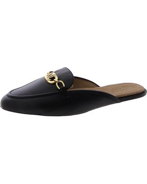 Ralph Lauren Averi Mule Faux Leather Round Toe Mules - Black