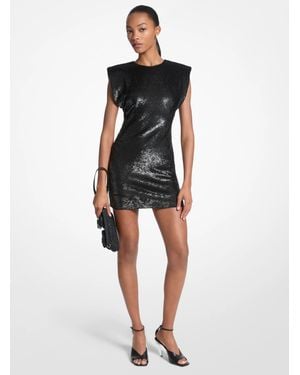 Michael Kors Sequined Knit Mini Dress - Black