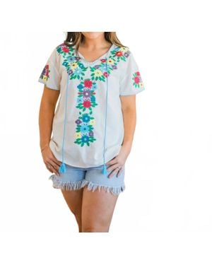 Layerz Clothing Harlow Short Sleeve Top - Blue