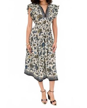 Ulla Johnson Kairi Flutter Sleeve Midi Dress - White