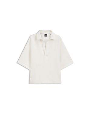 BOSS Loose-Fit Polo Sweatshirt - White