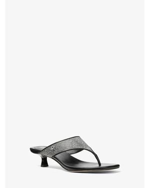 Michael Kors Outlet Anneka Embellished Thong Sandal - White