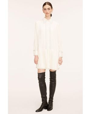 Rebecca Taylor Silk Pleated Dress - Natural