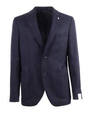 L.B.M. 1911 Tailored Drop 7 Notch Blazer - Blue