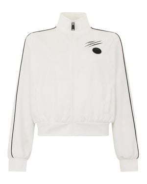 Philipp Plein Cropped Tracksuit Jacket - White