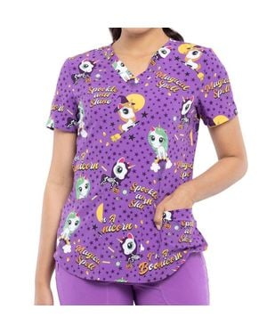 CHEROKEE V-Neck Scrub Top - Purple