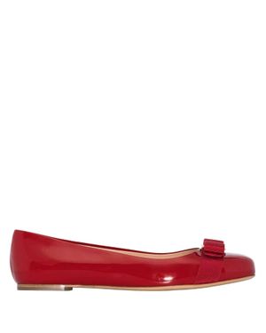 Ferragamo Kid's Vara Bow Ballerina Shoes - Red