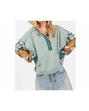 SAGE+FIG Contrast Long Sleeves Top - Multicolor