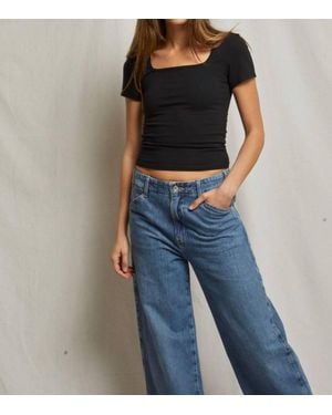 PERFECTWHITETEE Rikki Jersey Square Neck Tee - Blue