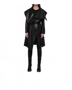 Simply Mila Uneven Lonbg Sleeve Coat - Black