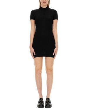 Alexander Wang Slim-Fit Mini Dress With High Neckline - Black