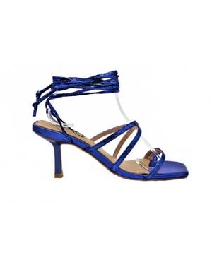 Exe' Cindy 672 Low Heel Strap Sandal - Blue