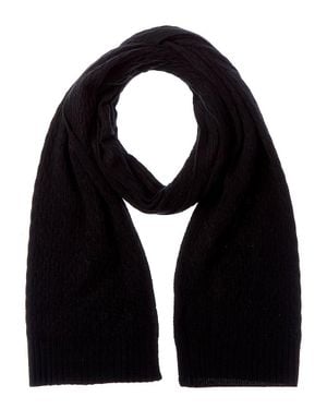 Forte Cashmere Textured Cashmere Scarf - Black