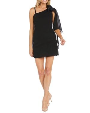 R & M Richards One Shoulder Short Evening Dress - Black