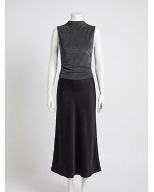 Z Supply Europa Luxe Sheen Midi Skirt - Black