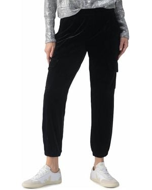 Sanctuary Relaxed Velvet Rebel Pants - Black