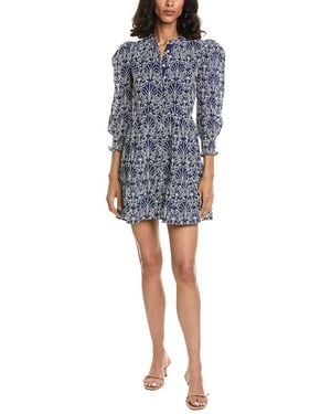 Sail To Sable Embroidered Mini Dress - Blue