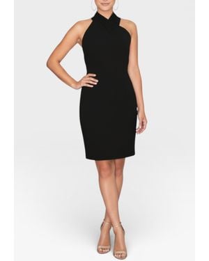 Rachel Roy Harland Crossover Halter Mini Dress - Black