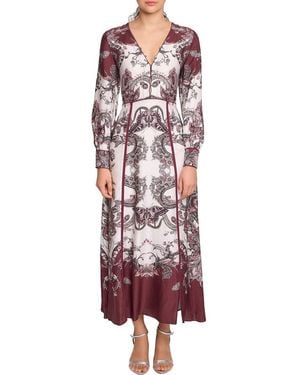 Marchesa Garden Of Eve Midi Dress - Red