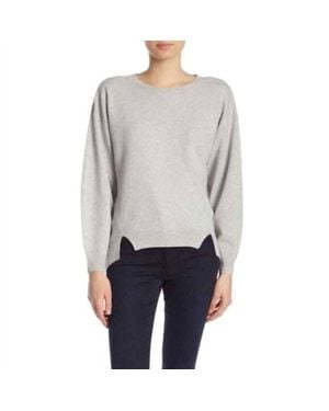 Joie Kyren Wool Round Neck Pullover High Low Sweater - Gray