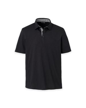 Paul Fredrick Mercerized Cotton Three Button Polo - Black