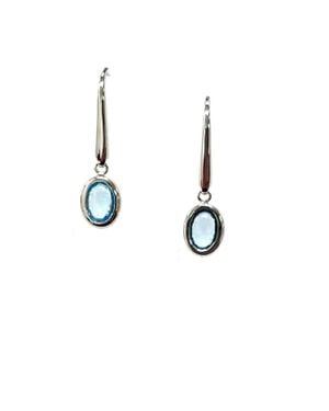 AAMIAA Color Candy Collection Earrings With 6X4 Oval Swiss Topaz - Metallic