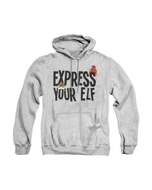 Gildan Express Your Christmas Elf Adult Pullover Hoodie - Gray