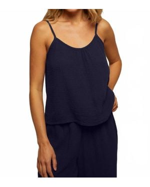 PERFECTWHITETEE Marlo Double Gauze Tank - Blue