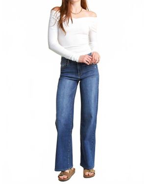 Enjean High Rise Wide Leg Jeans - Blue