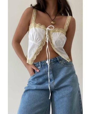 Et Clet Mali Lace Trim Cami Top - Blue