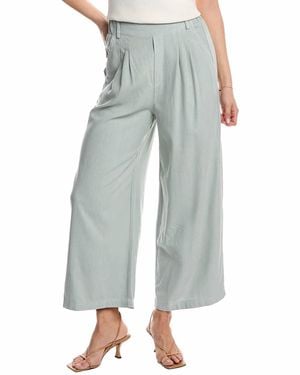 Stateside Linen Cropped Pull On Trouser - Blue
